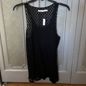NWT MADEWELL hi line sheer black tank shell size Large